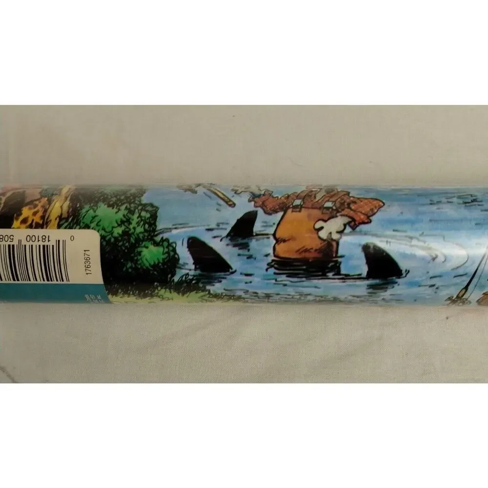 Vintage American Greetings Forget Me Not Gift Wrap - Fishing - Reel Great Guy